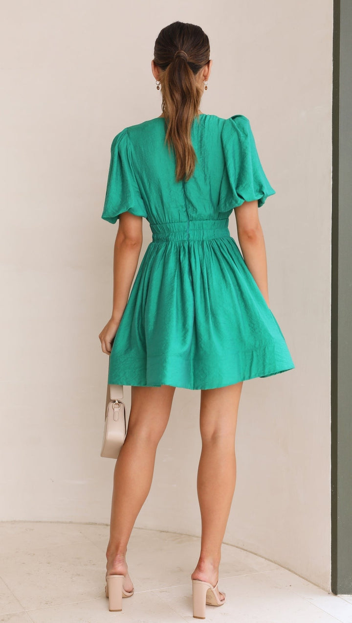 Puff Sleeve Mini Dress
