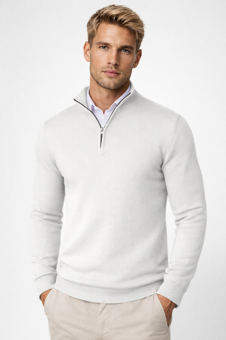 Half Zip High Neck Sweater