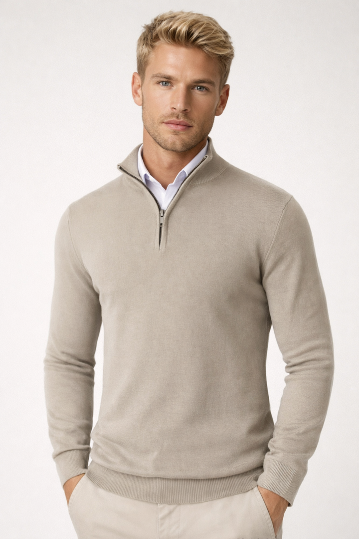 Half Zip High Neck Sweater