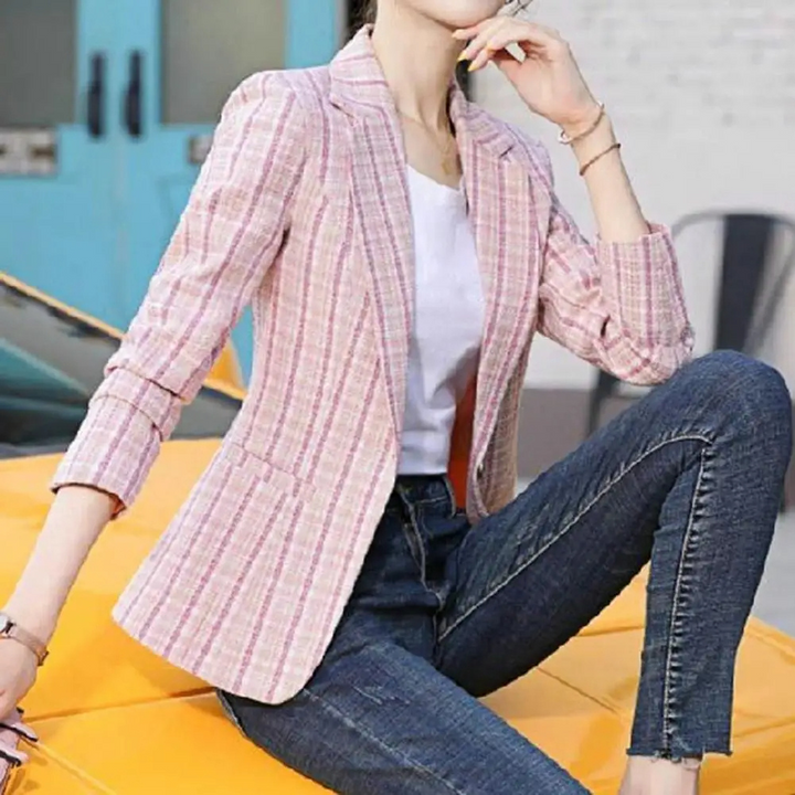Single-Button Tailored Office Blazer