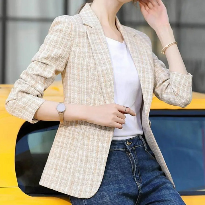 Single-Button Tailored Office Blazer