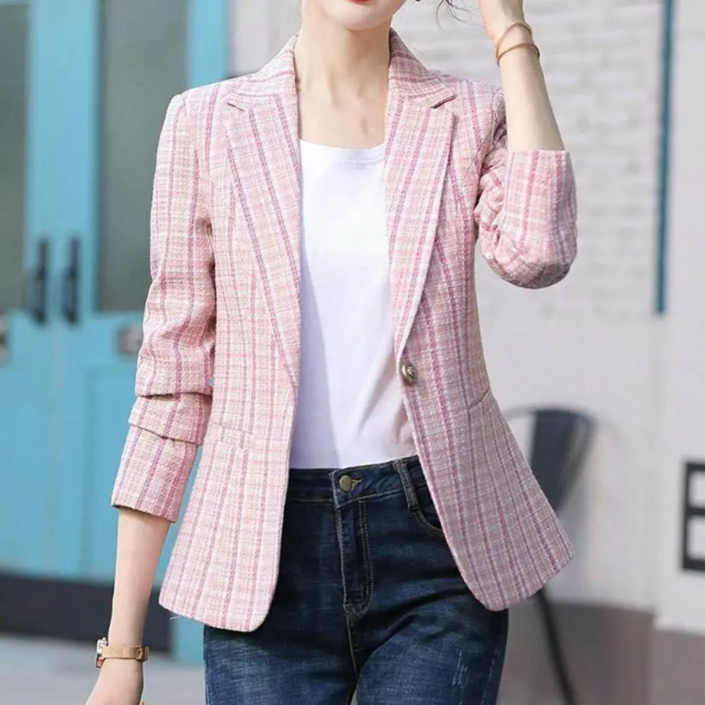 Single-Button Tailored Office Blazer