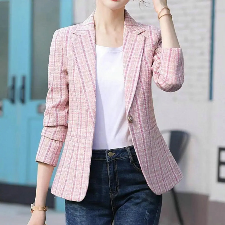 Single-Button Tailored Office Blazer