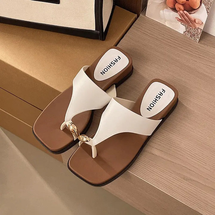 Zylos - Platform Thong Sandals Leopard Print