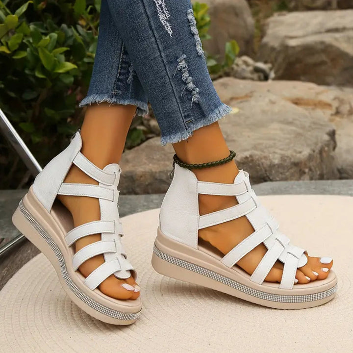 Rhinestone Wedge Sandals