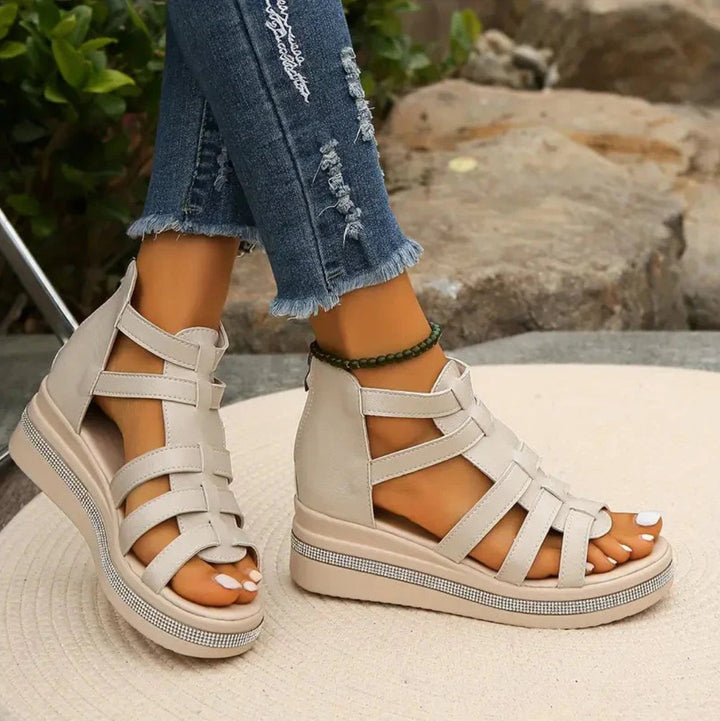 Rhinestone Wedge Sandals