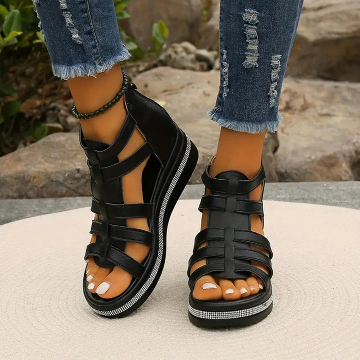 Rhinestone Wedge Sandals