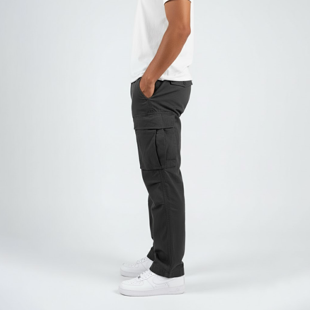 Relaxed Fit Cargo Pants with Side Pockets
