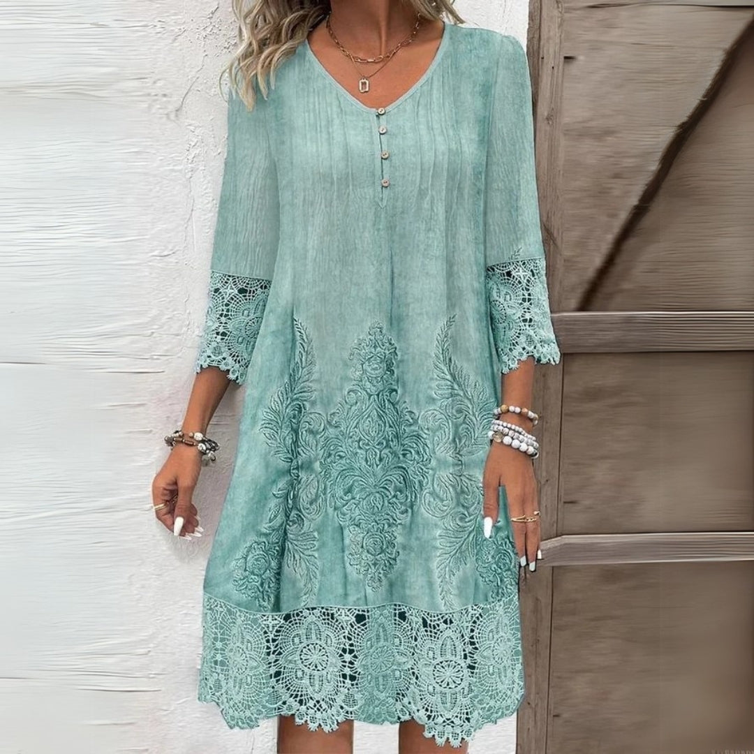 Vintage Lace Trim Shift Dress
