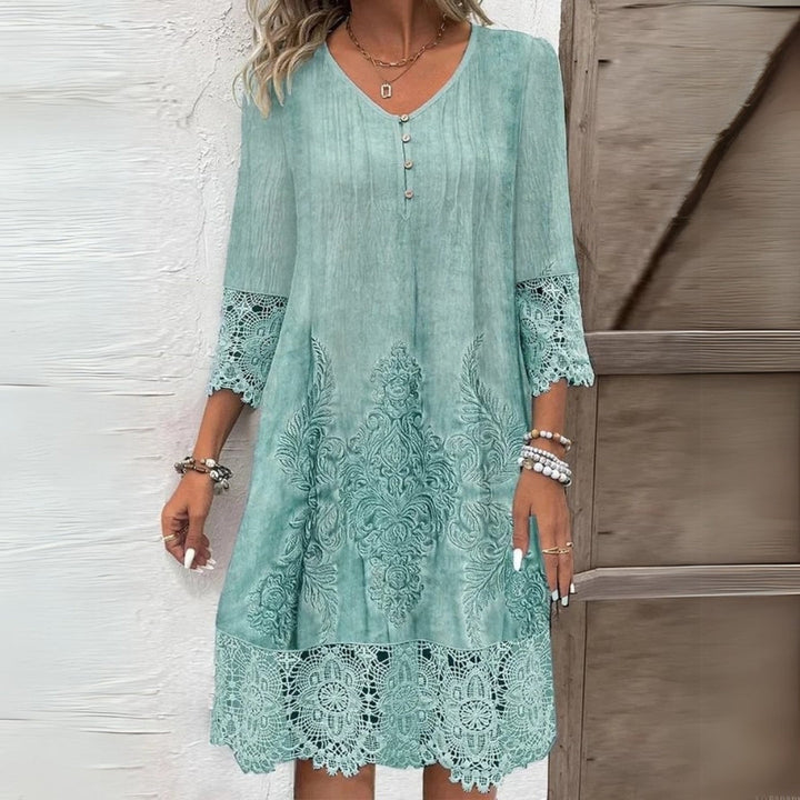 Vintage Lace Trim Shift Dress