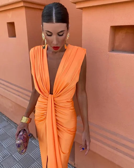 Pleated Maxi Dress