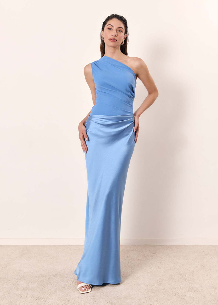 One-Shoulder Evening Dress for Wedding Guests
