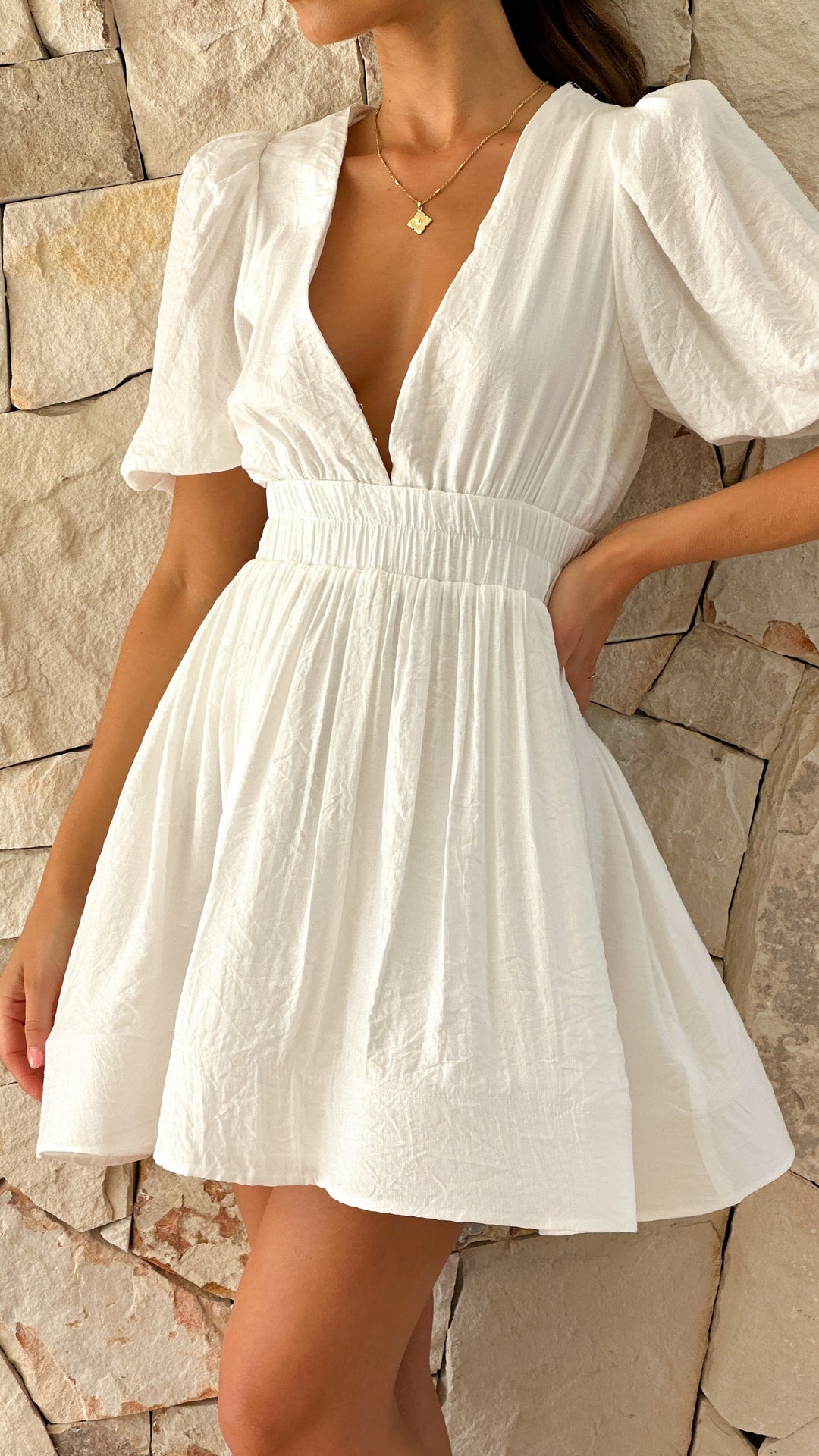 Puff Sleeve Mini Dress