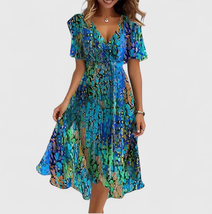 Floral V-Neck Midi Dress