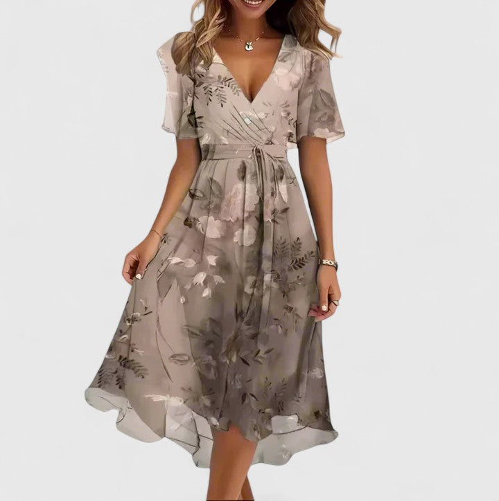 Floral V-Neck Midi Dress