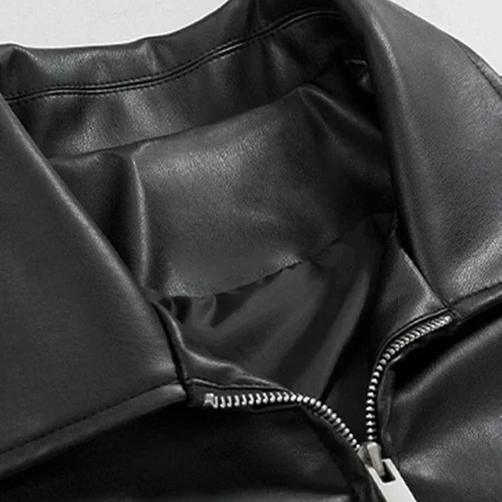 Oversized Leather Bomber Jacket