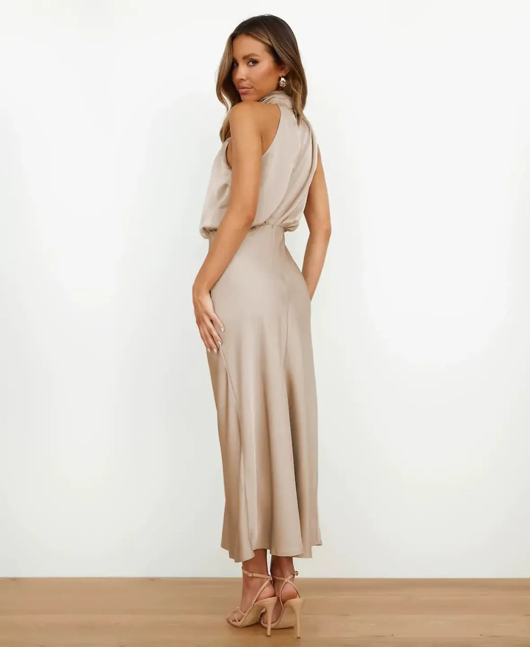 High Neck Midi Dress