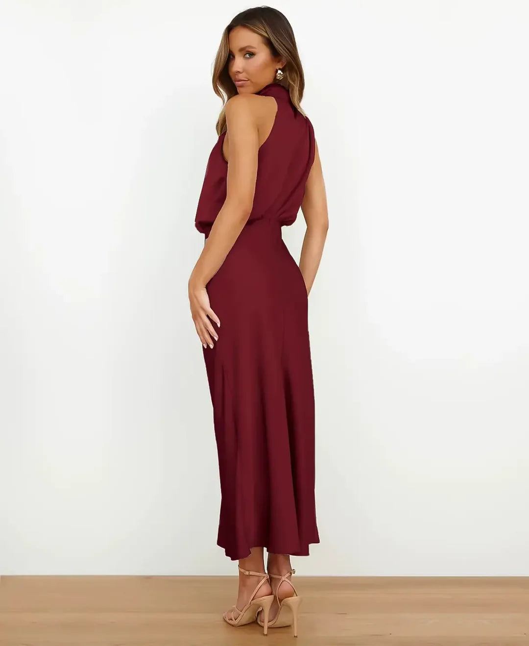 High Neck Midi Dress