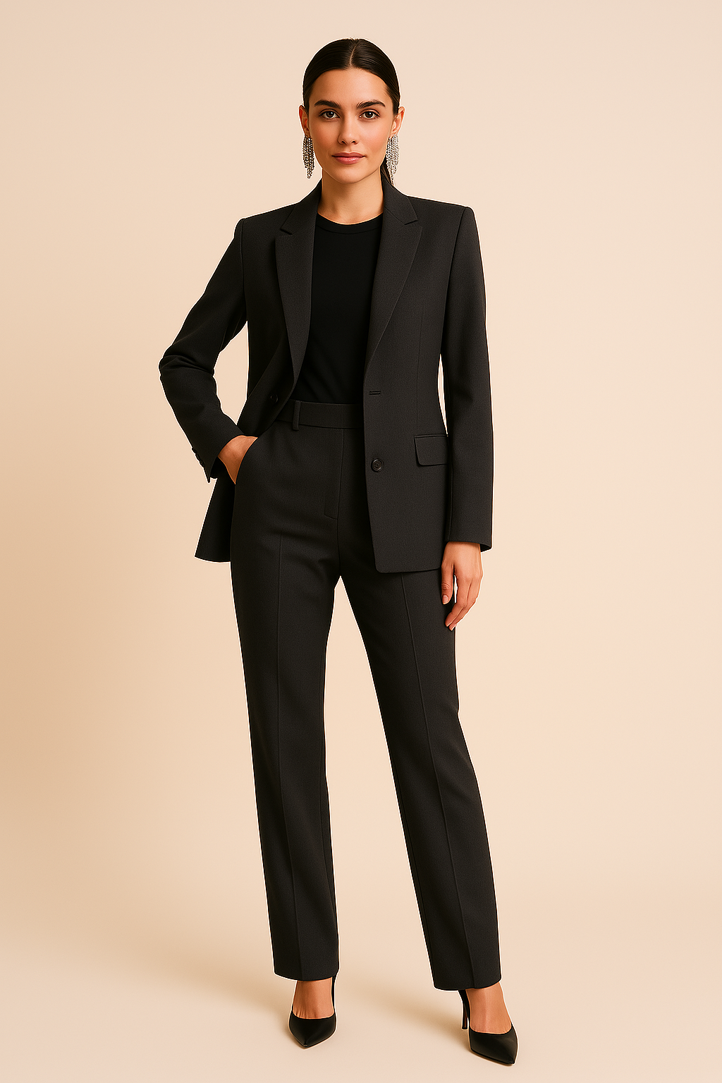 Tailored Blazer and Pleated Trousers Set