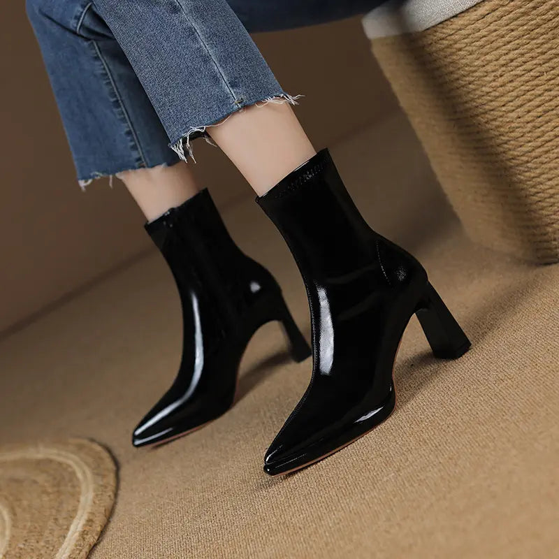 Kryllix - Patent Leather Ankle Boots