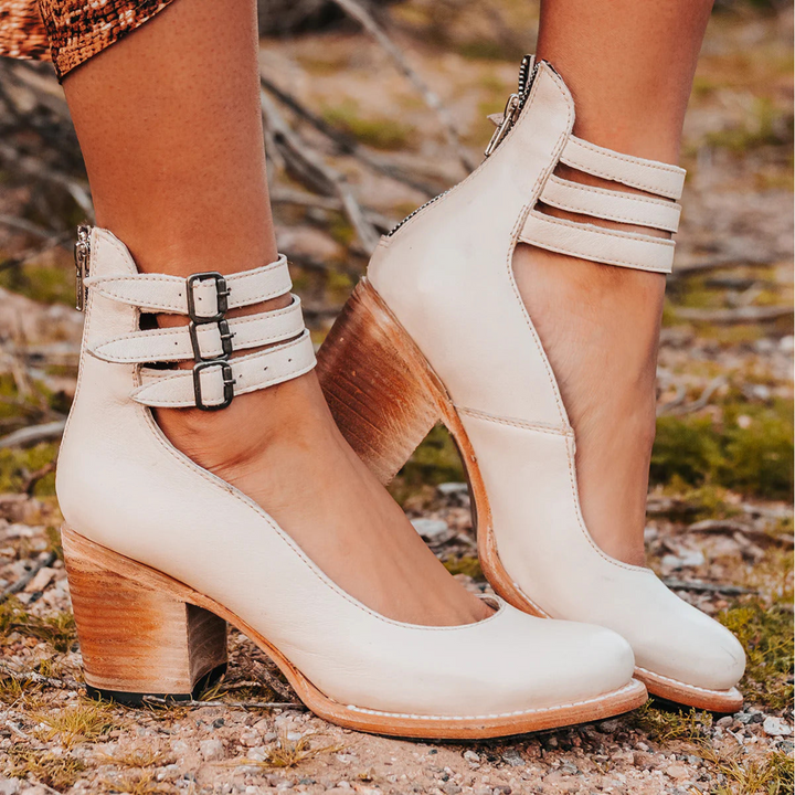 Verona Vintage Ankle Strap Block Heels