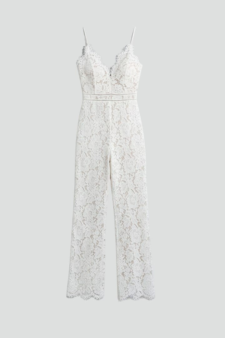 Sleeveless Lace Wide-Leg Jumpsuit