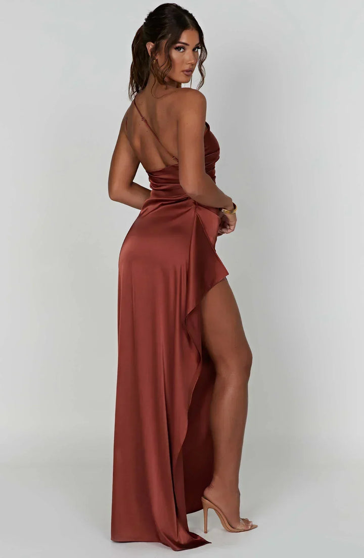 Asymmetric Evening Maxi Dress