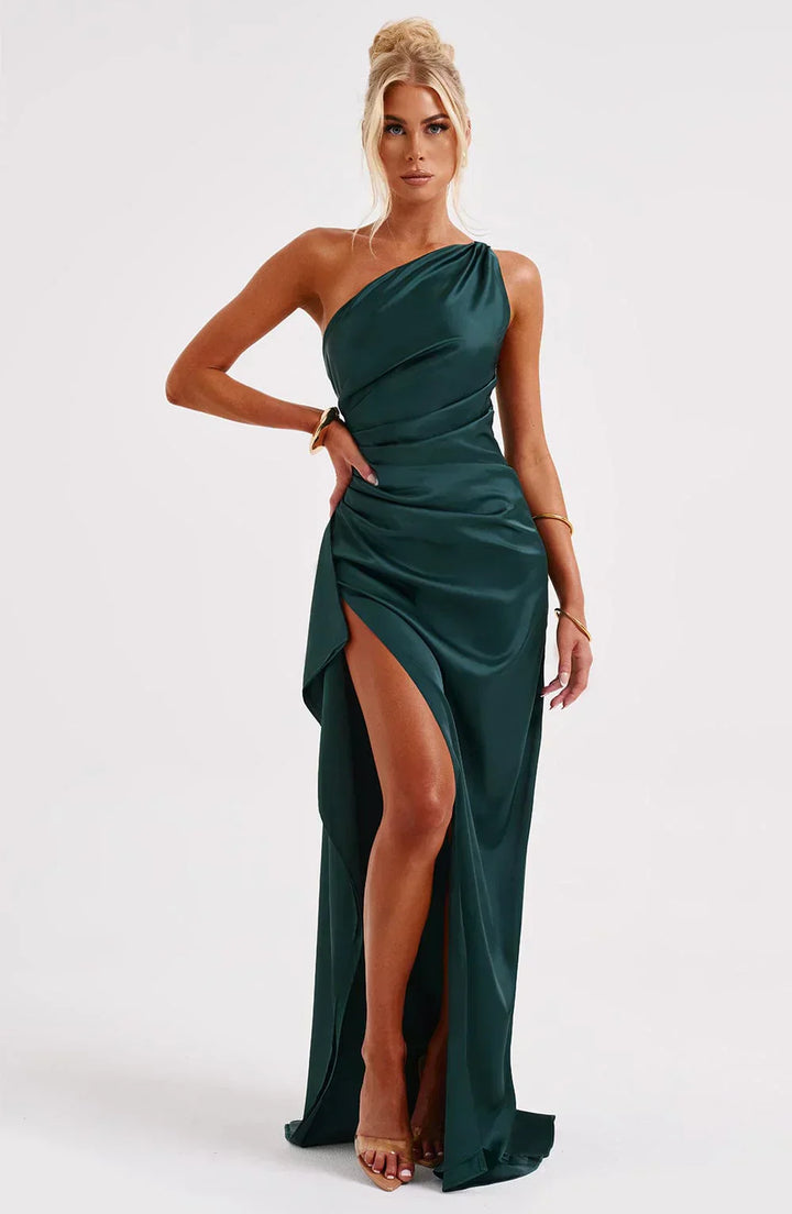 Asymmetric Evening Maxi Dress