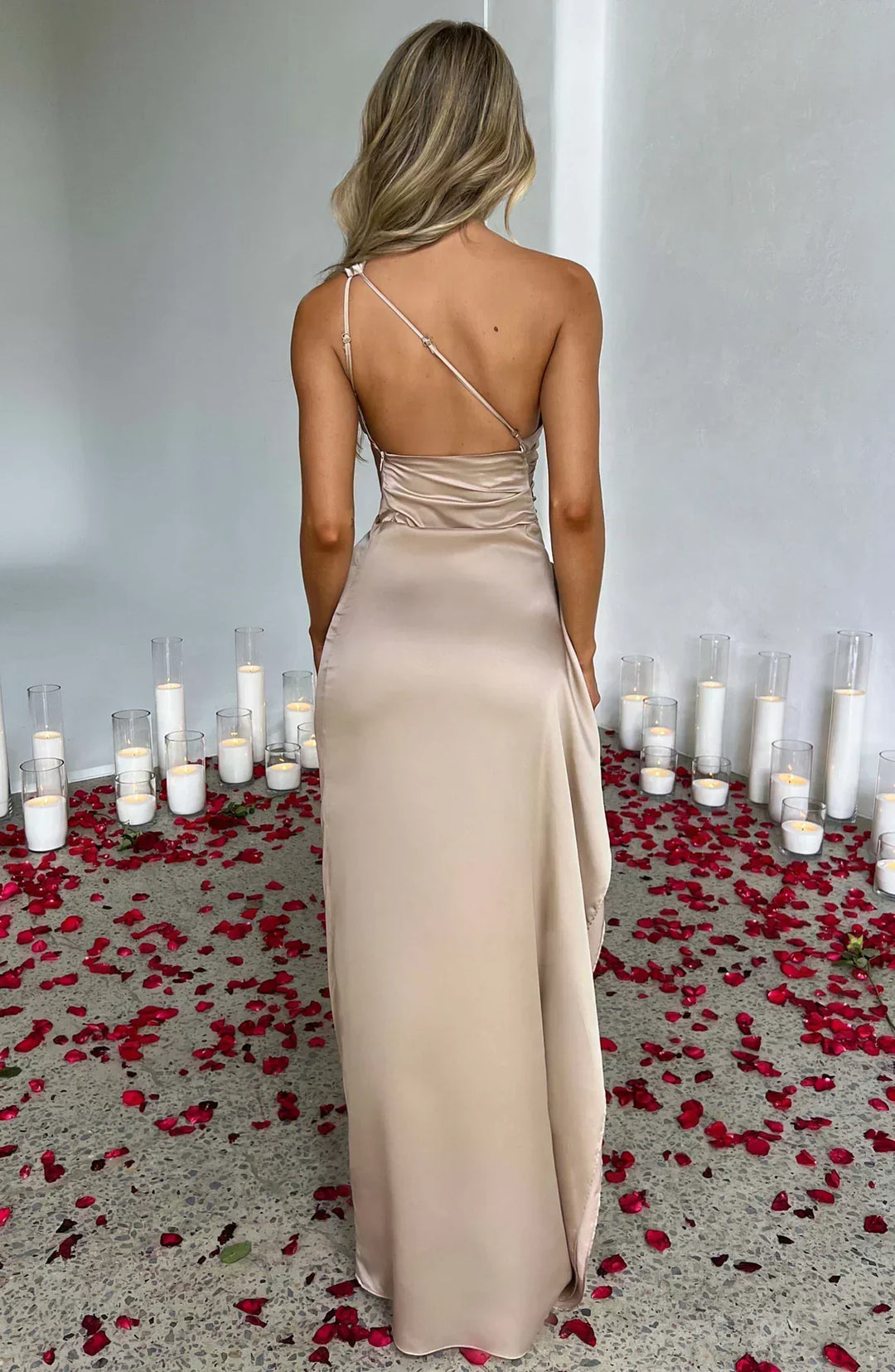 Asymmetric Evening Maxi Dress