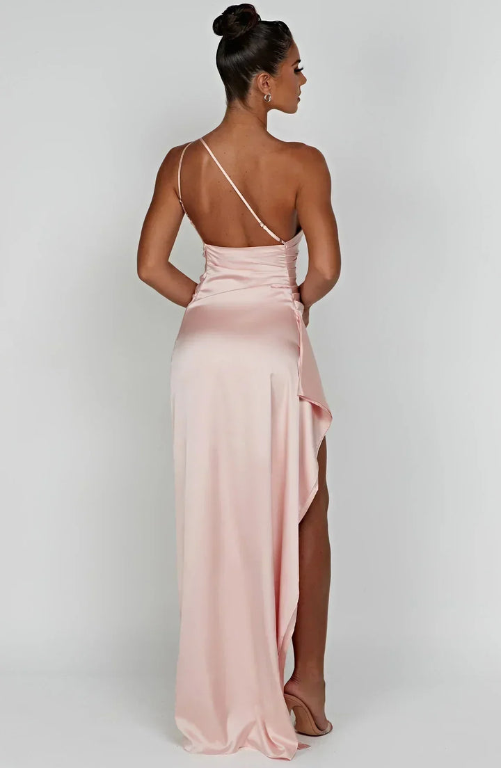 Asymmetric Evening Maxi Dress