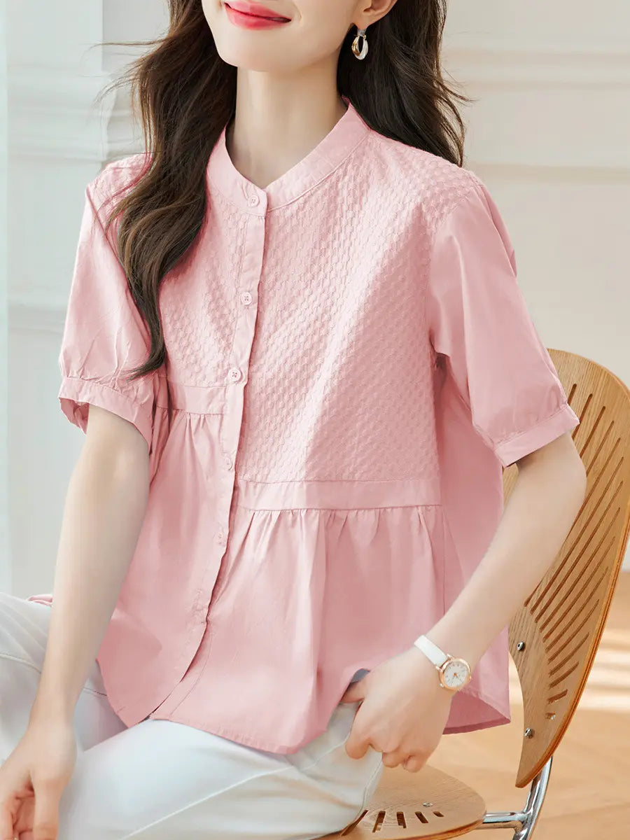 Kaelos - Chic Cotton Blouse, Embroidered Detail, Effortless Summer Style