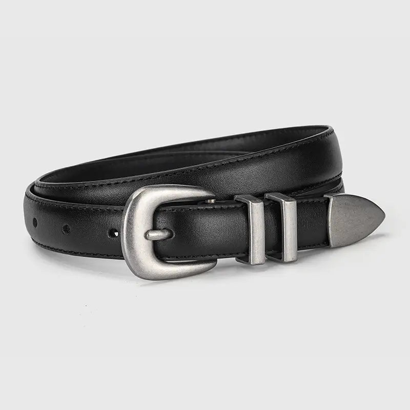Smooth matte black leather women&