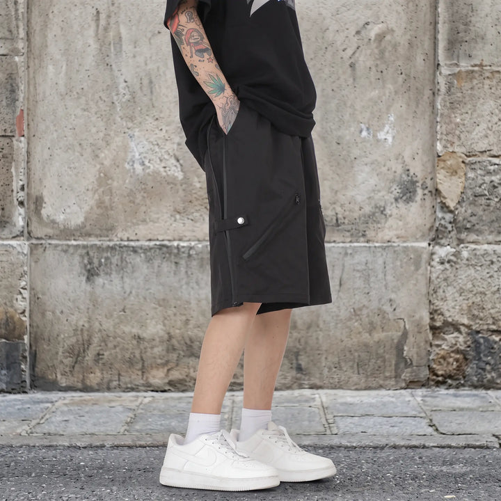 Korva - Relaxed Fit Shorts, Technical Fabric, Streetwear Essential