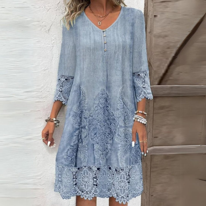 Vintage Lace Trim Shift Dress
