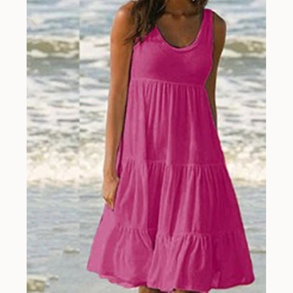 Tiered Sleeveless Midi Dress