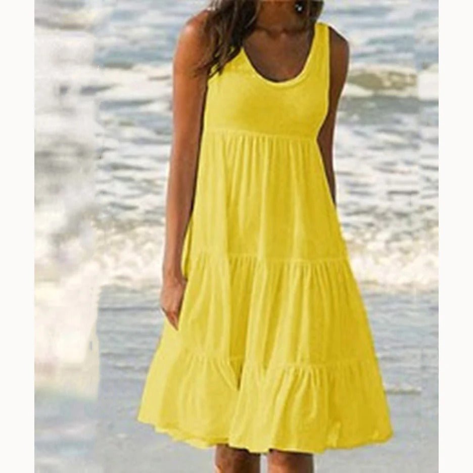 Tiered Sleeveless Midi Dress