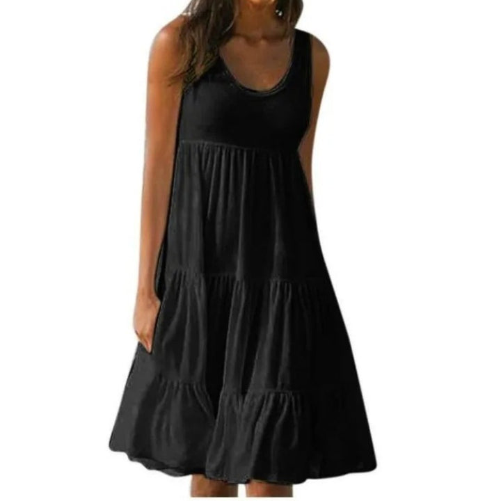 Tiered Sleeveless Midi Dress