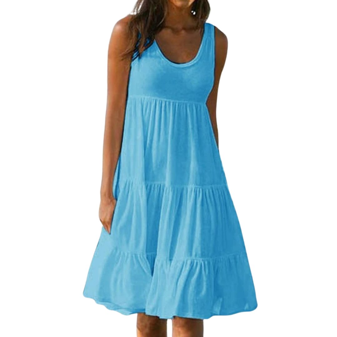 Tiered Sleeveless Midi Dress