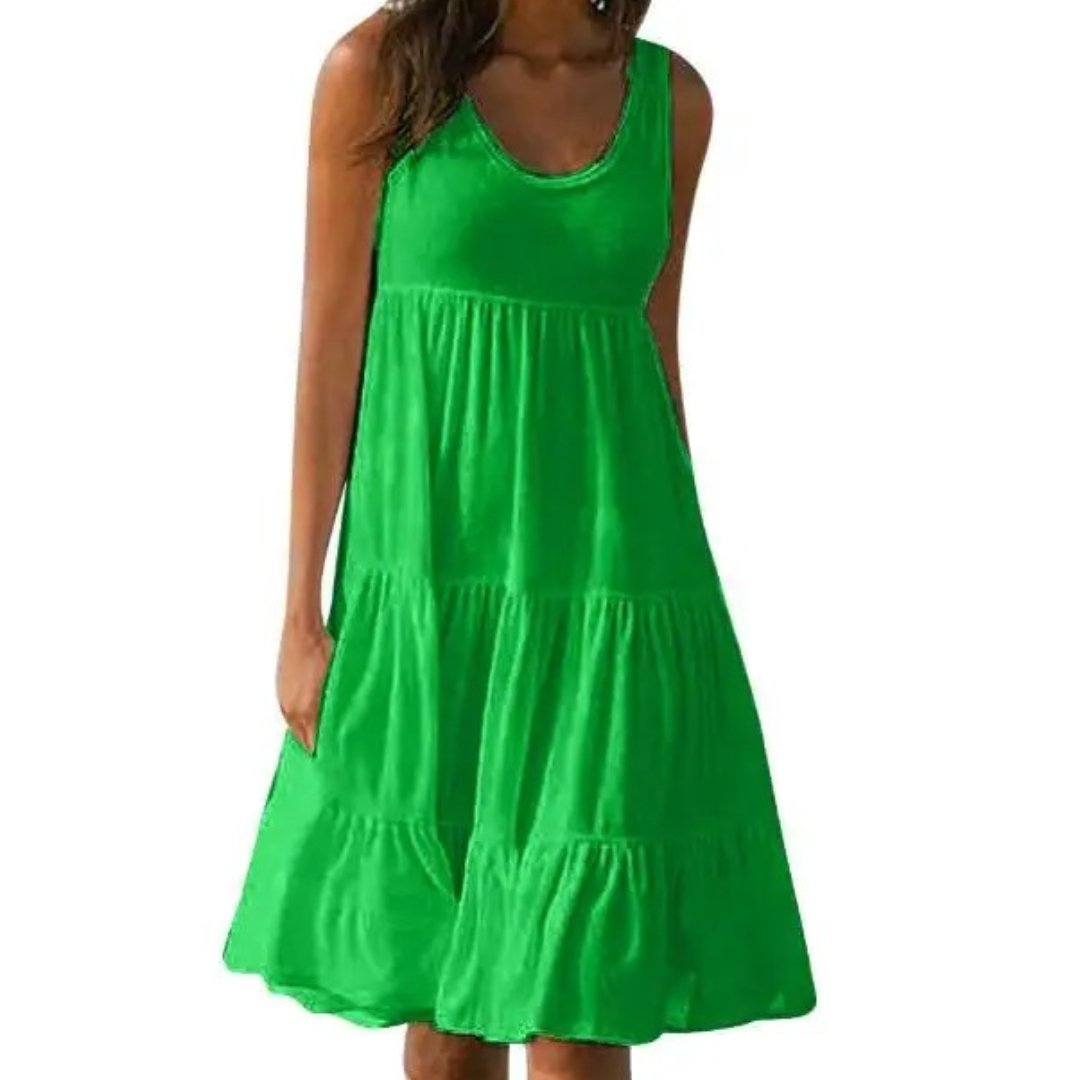 Tiered Sleeveless Midi Dress