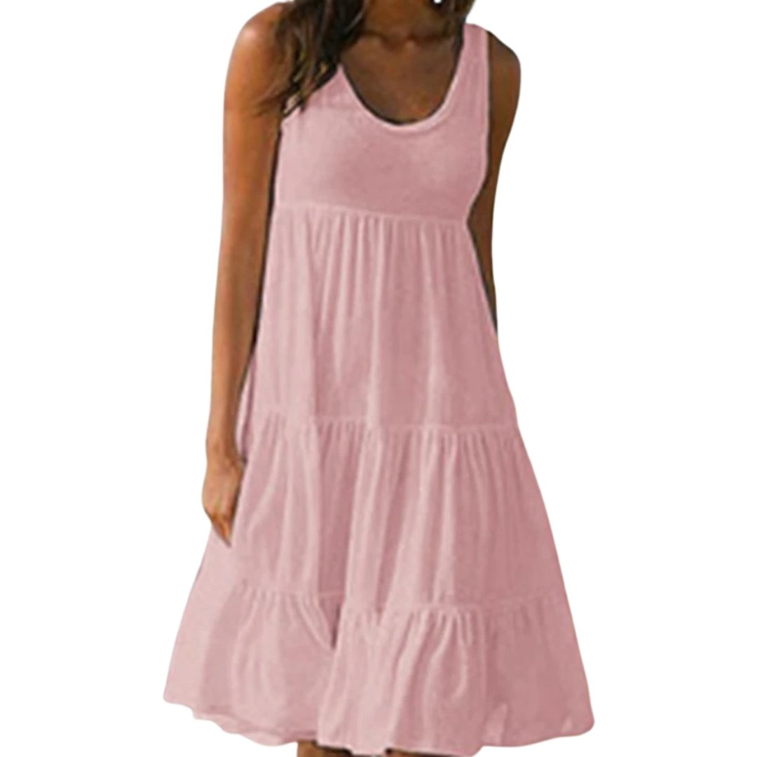 Tiered Sleeveless Midi Dress