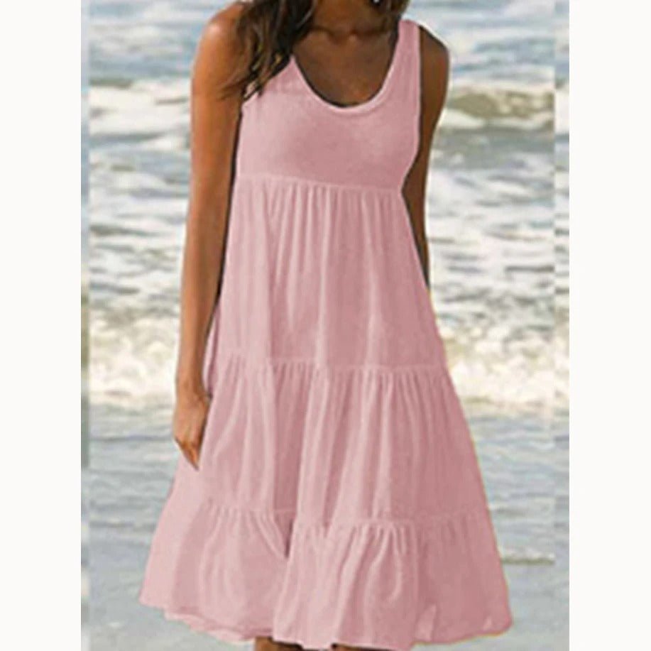Tiered Sleeveless Midi Dress