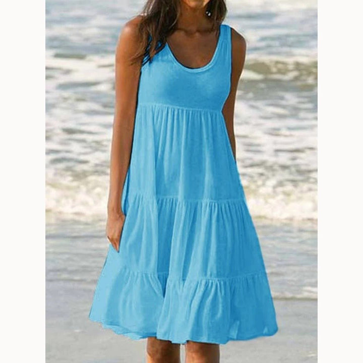 Tiered Sleeveless Midi Dress