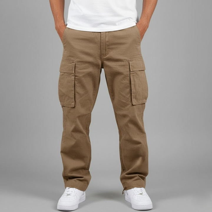 Relaxed Fit Cargo Pants with Side Pockets