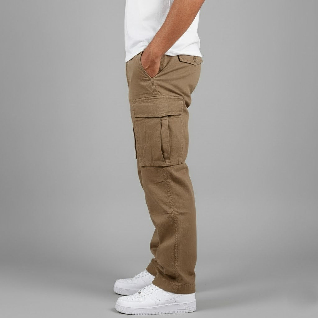 Relaxed Fit Cargo Pants with Side Pockets