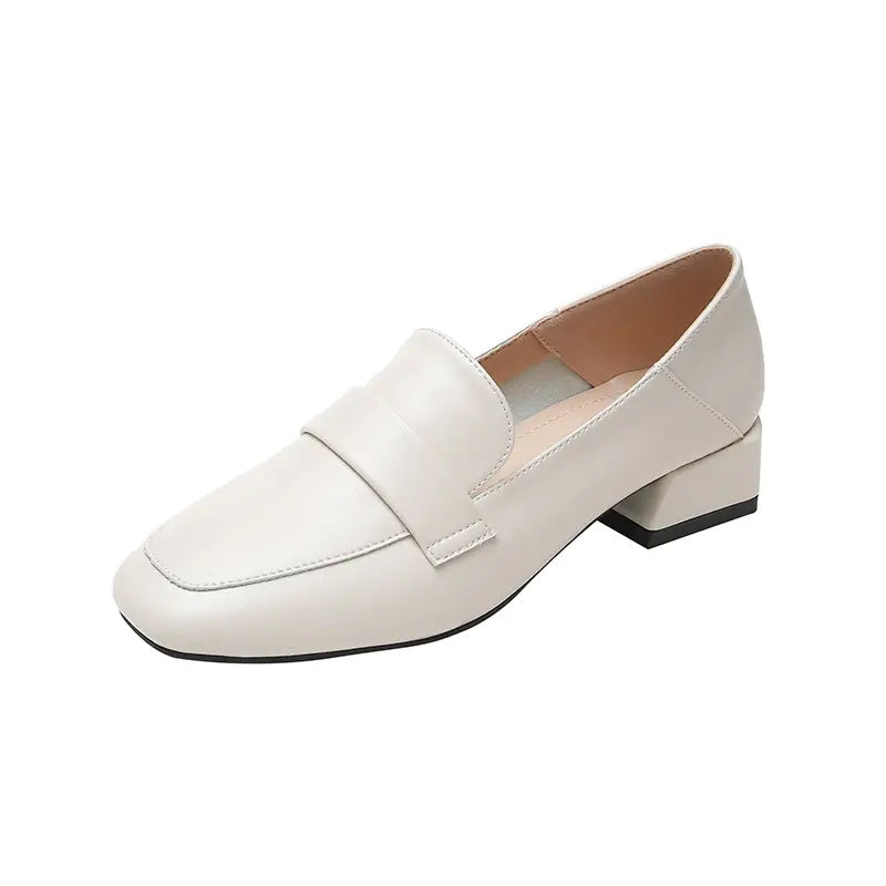 Cream faux leather women&