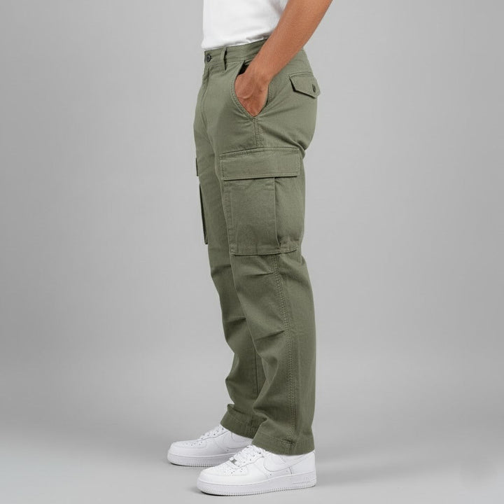 Relaxed Fit Cargo Pants with Side Pockets