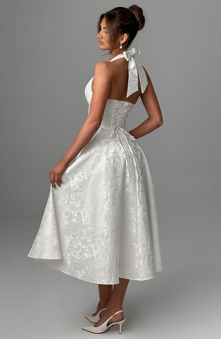 Halter Neck Midi Dress for Wedding Guests