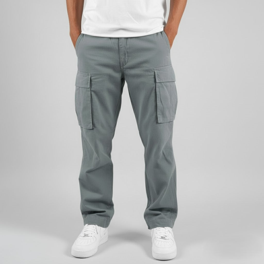 Relaxed Fit Cargo Pants with Side Pockets