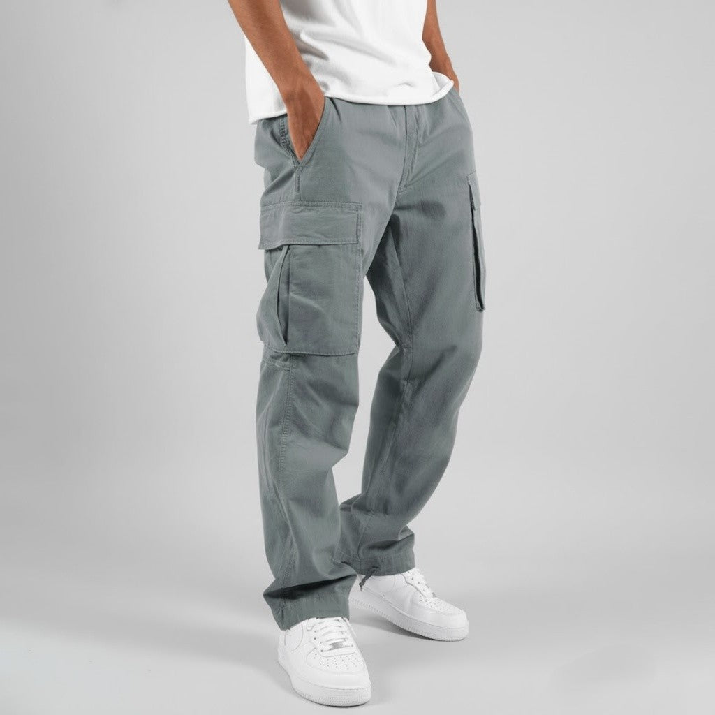 Relaxed Fit Cargo Pants with Side Pockets