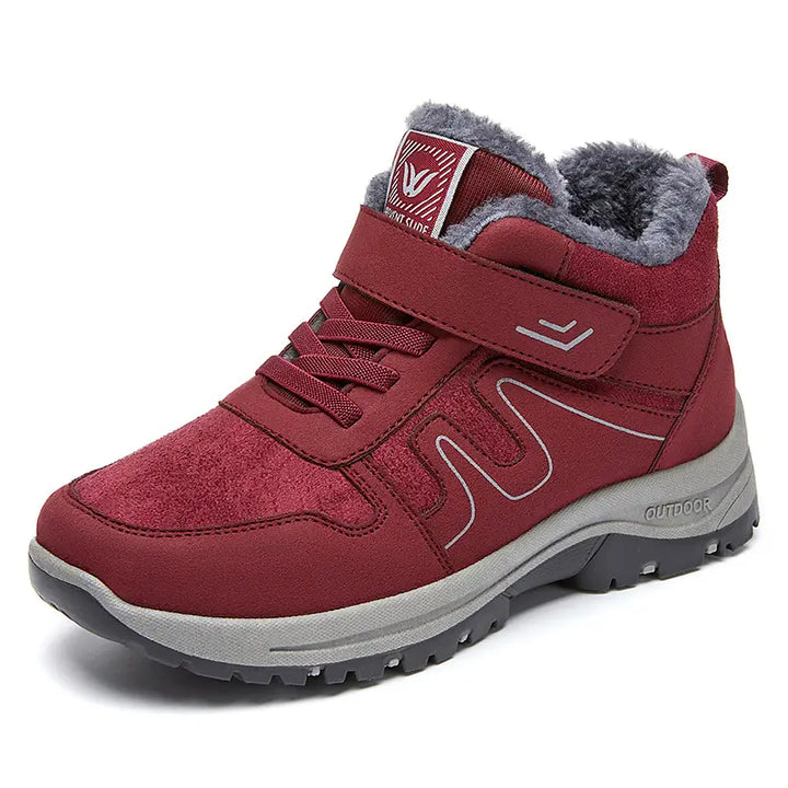 A pair of burgundy women&